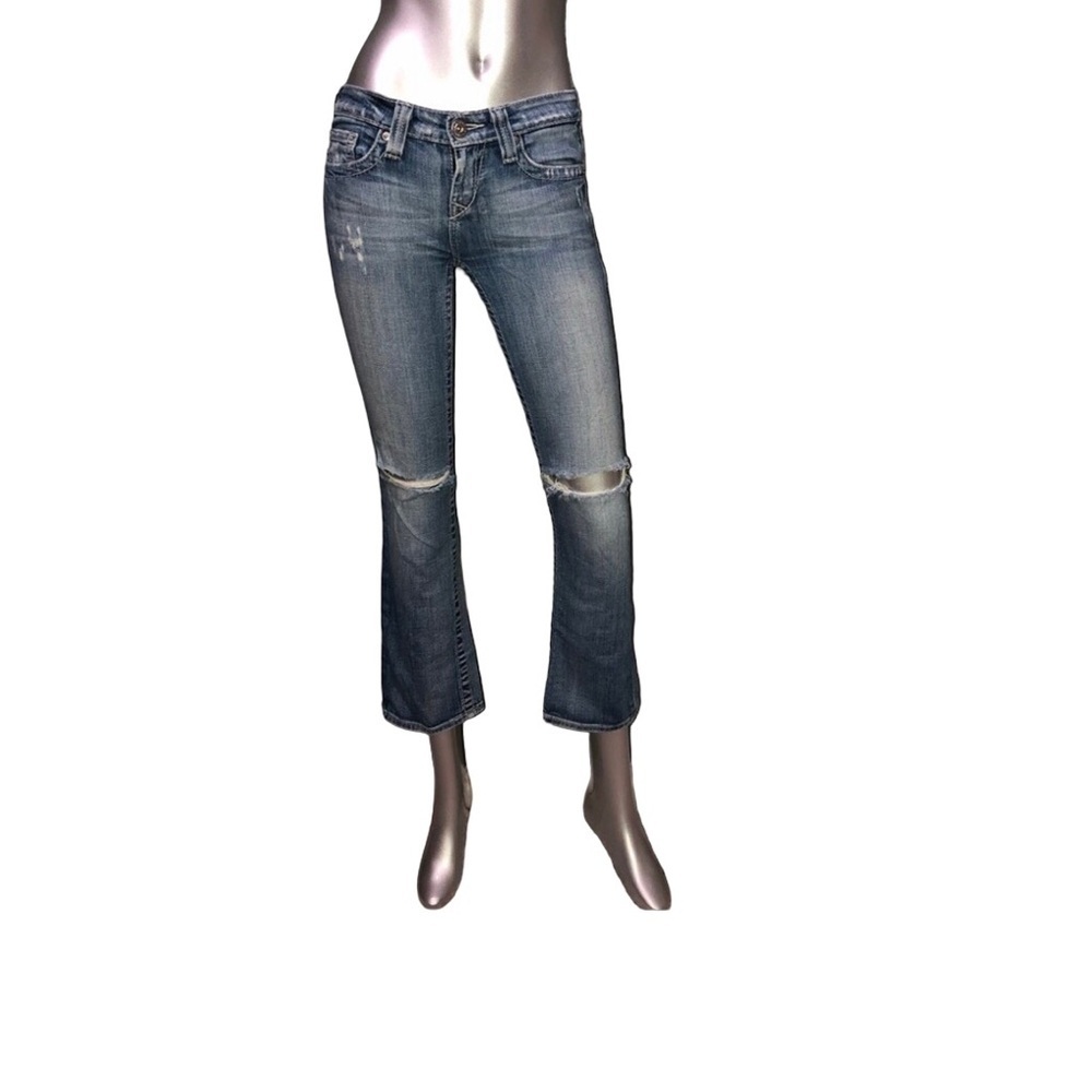 Big Star Rikki low rise crop flare hip huggers hippy boho women size 24 jeans